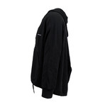 Cotton Blend Zip-Up Hooded Sweater // Black (XS)