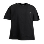 Cotton Blend Oversized Crewneck T-Shirt // Black (S)