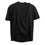 Cotton Blend Oversized Crewneck T-Shirt // Black (S)