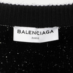 Metallic Cropped Crewneck Sweater // Silver (Euro: 36)