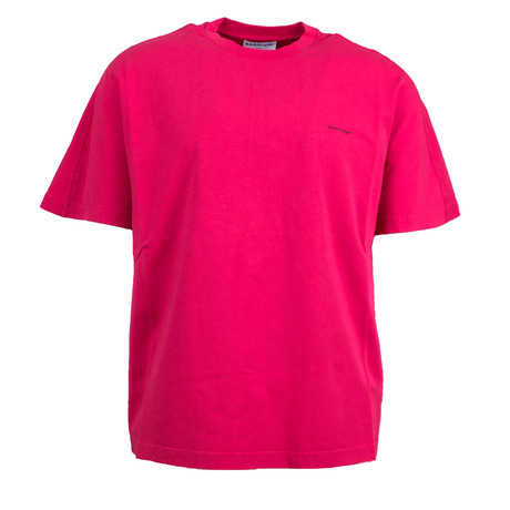 Cotton Blend Oversized Crewneck T-Shirt // Pink (XS)