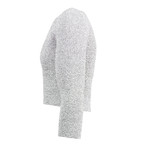 Metallic Cropped Crewneck Sweater // Silver (Euro: 36)