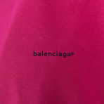 Cotton Blend Oversized Crewneck T-Shirt // Pink (XS)