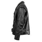 Leather Logo Sleeve Motorcycle Jacket // Black (Euro: 34)