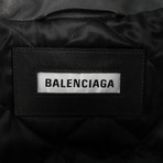 Leather Logo Sleeve Motorcycle Jacket // Black (Euro: 34)