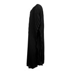 Polyester Pleated Long Dress // Black (Euro: 34)