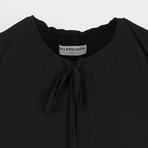 Polyester Pleated Long Dress // Black (Euro: 34)
