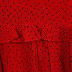 Silk Polka Dot Short Dress // Red (Euro: 36)