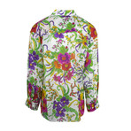 Silk Blend Oversized Button Down Shirt // Multi-Color Floral (Euro: 38)