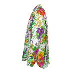 Silk Blend Oversized Button Down Shirt // Multi-Color Floral (Euro: 38)