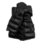 Down Filled Oversized W/ Scarf Puffer Jacket Vest // Black (Euro: 34)