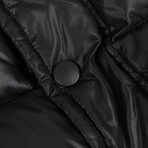 Down Filled Oversized W/ Scarf Puffer Jacket Vest // Black (Euro: 34)