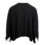 Silk Long Sleeve Ascot Blouse Top // Black (Euro: 36)