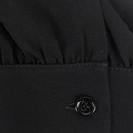 Silk Long Sleeve Ascot Blouse Top // Black (Euro: 36)