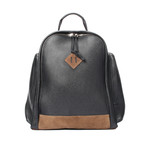 Leather Diamond Backpack // Black
