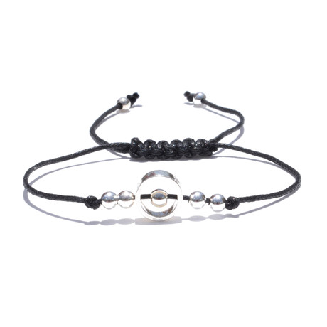 Adjustable Sterling Silver Bracelet // Black