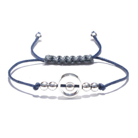 Adjustable Sterling Silver Bracelet // Blue