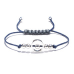 Adjustable Sterling Silver Bracelet // Blue