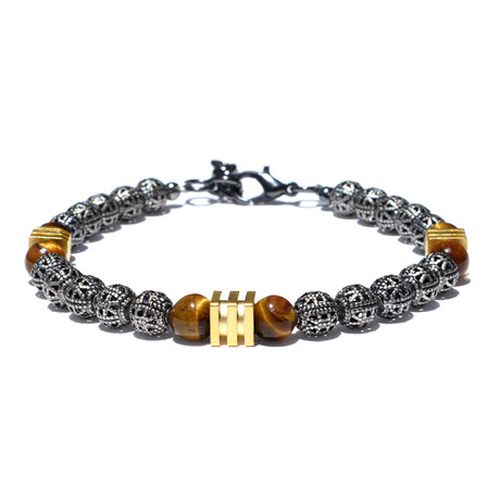 Striped Gold Cube Bracelet