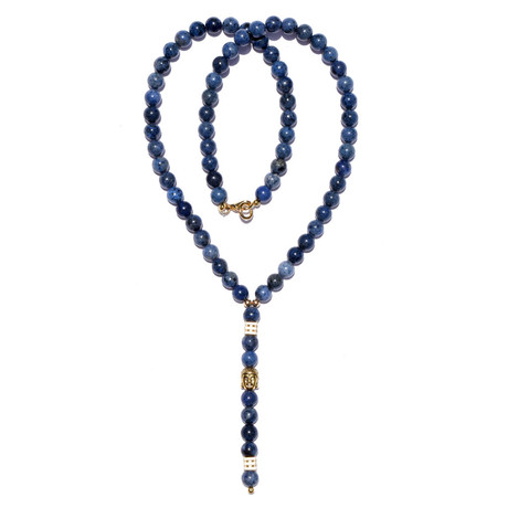 Blue & Gold Spiritual Buddha Necklace