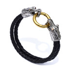 Black Croc Leather Bracelet