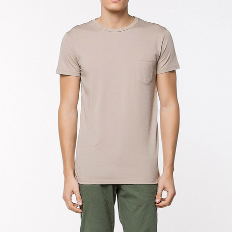 Crew Neck Pocket T-Shirt // Beige (S)