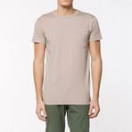 Crew Neck Pocket T-Shirt // Beige (L)