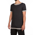 Crew Neck Silk T-Shirt // Black (L)