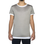 Crew Neck Silk T-Shirt // Grey (L)