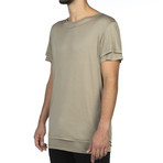 Silk Blend Crew T-Shirt // Khaki (M)