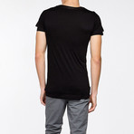 Silk Blend Crew Neck T-Shirt // Black (S)