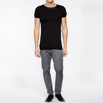 Silk Blend Crew Neck T-Shirt // Black (S)