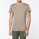 Silk Blend Crew Neck T-Shirt // Khaki (XL)