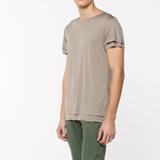 Silk Blend Crew Neck T-Shirt // Khaki (XL)