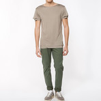 Silk Blend Crew Neck T-Shirt // Khaki (XL)