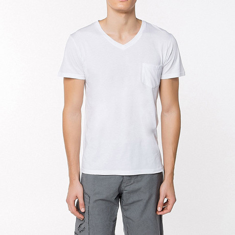 Modal Blend V-neck T-Shirt // White (S)