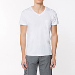 Modal Blend V-neck T-Shirt // White (2XL)