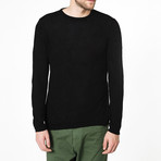 Crew Neck Knitted Sweater // Black (XL)