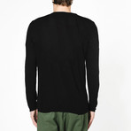 Crew Neck Knitted Sweater // Black (XL)