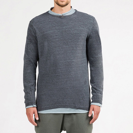 Oil Wash Crew Neck Knitted Sweater // Grey (S)