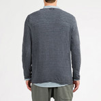 Oil Wash Crew Neck Knitted Sweater // Grey (L)