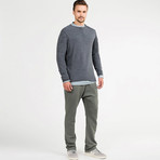 Oil Wash Crew Neck Knitted Sweater // Grey (L)