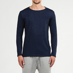 Crew Neck Long Sleeve T-Shirt // Midnight Blue (L)