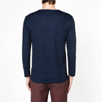 Crew Neck Long Sleeve T-Shirt // Navy Blue (S)