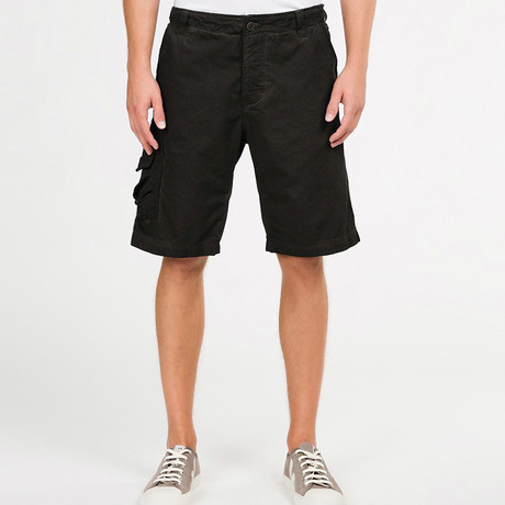 Oil Washed Cargo Distressed Shorts // Charcoal Grey (30)