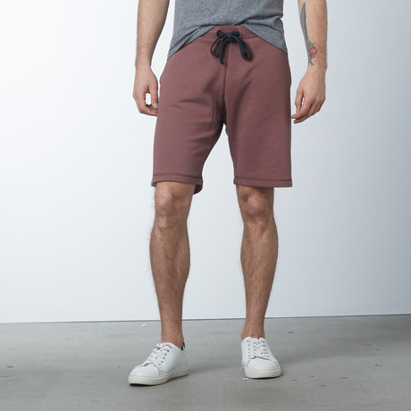 Loopback Cotton Jersey Relaxed Shorts // Burgundy (S)