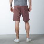 Loopback Cotton Jersey Relaxed Shorts // Burgundy (XL)