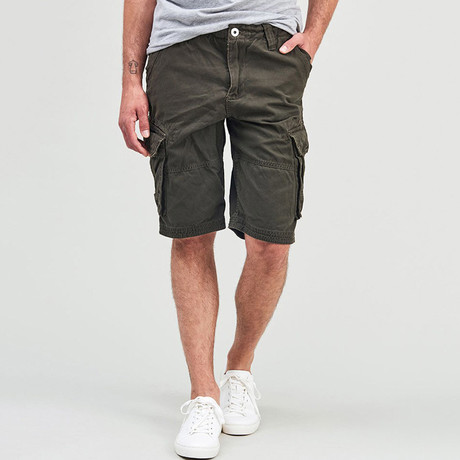 Cargo Distressed Shorts // Khaki (30)