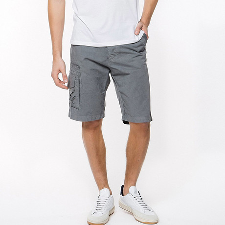 Washed Cargo Distressed Shorts // Asphalt Grey (30)