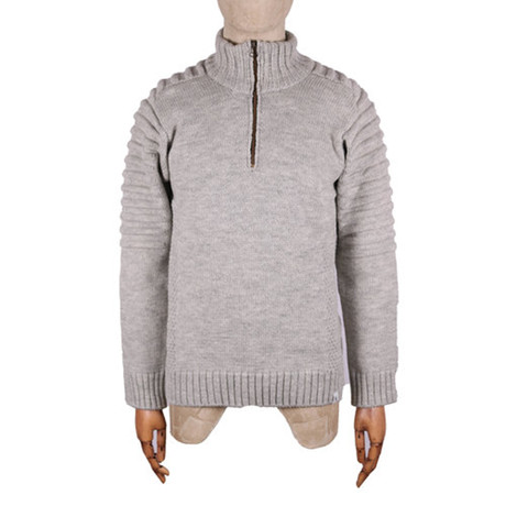 Bowman 1/4 Zip Sweater // Light Grey (S)